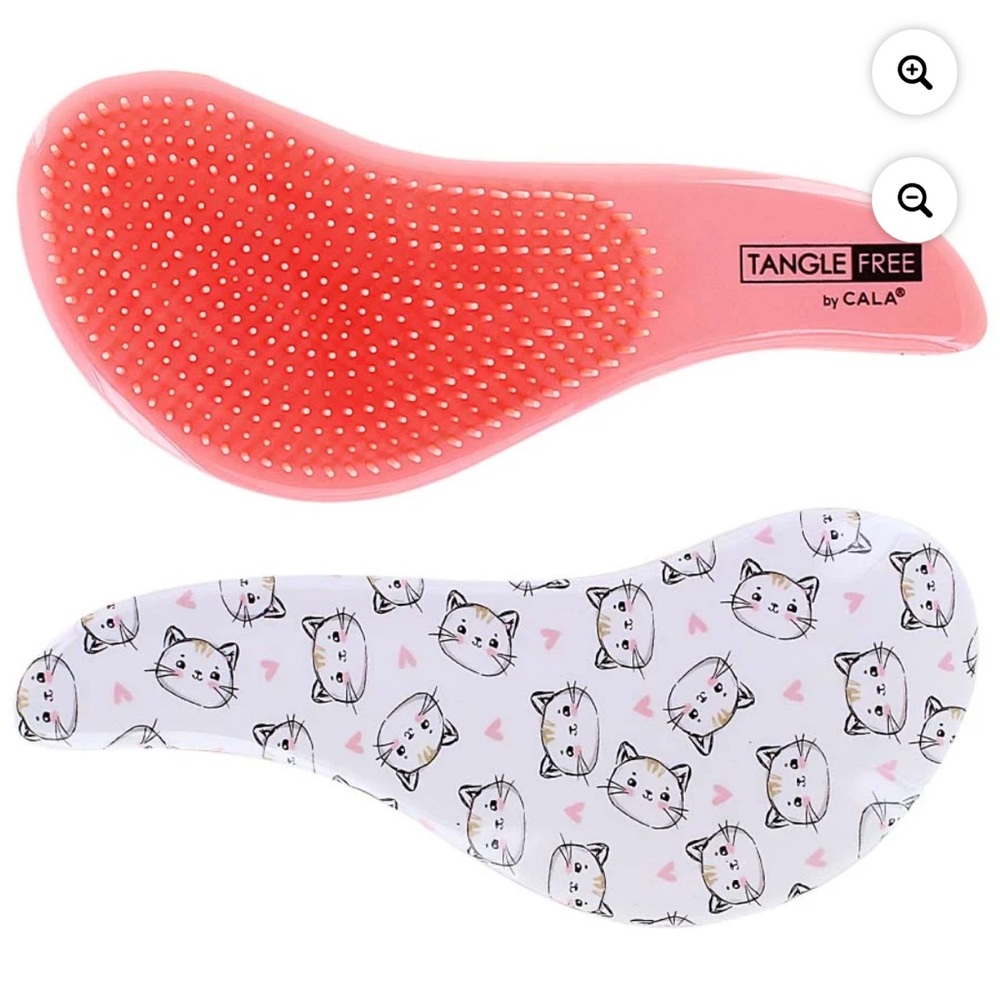 New Cala Tangle Free Hair Brush, Meow Meow pink white